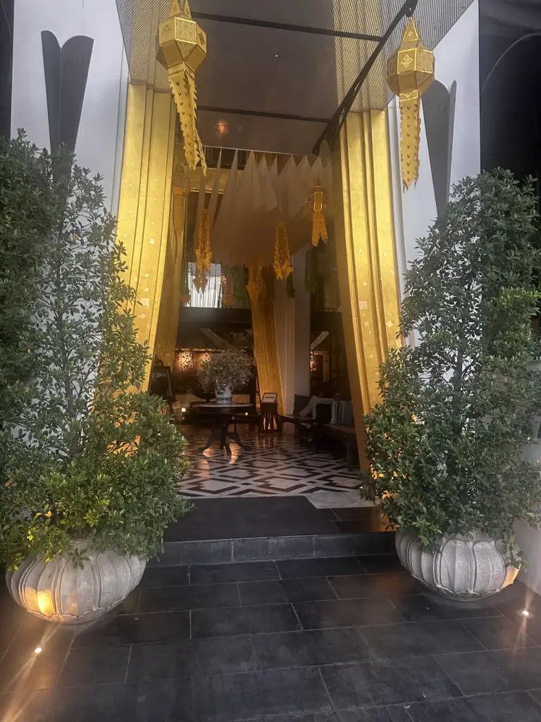 A decorative entrance to a building in Chiang Mai