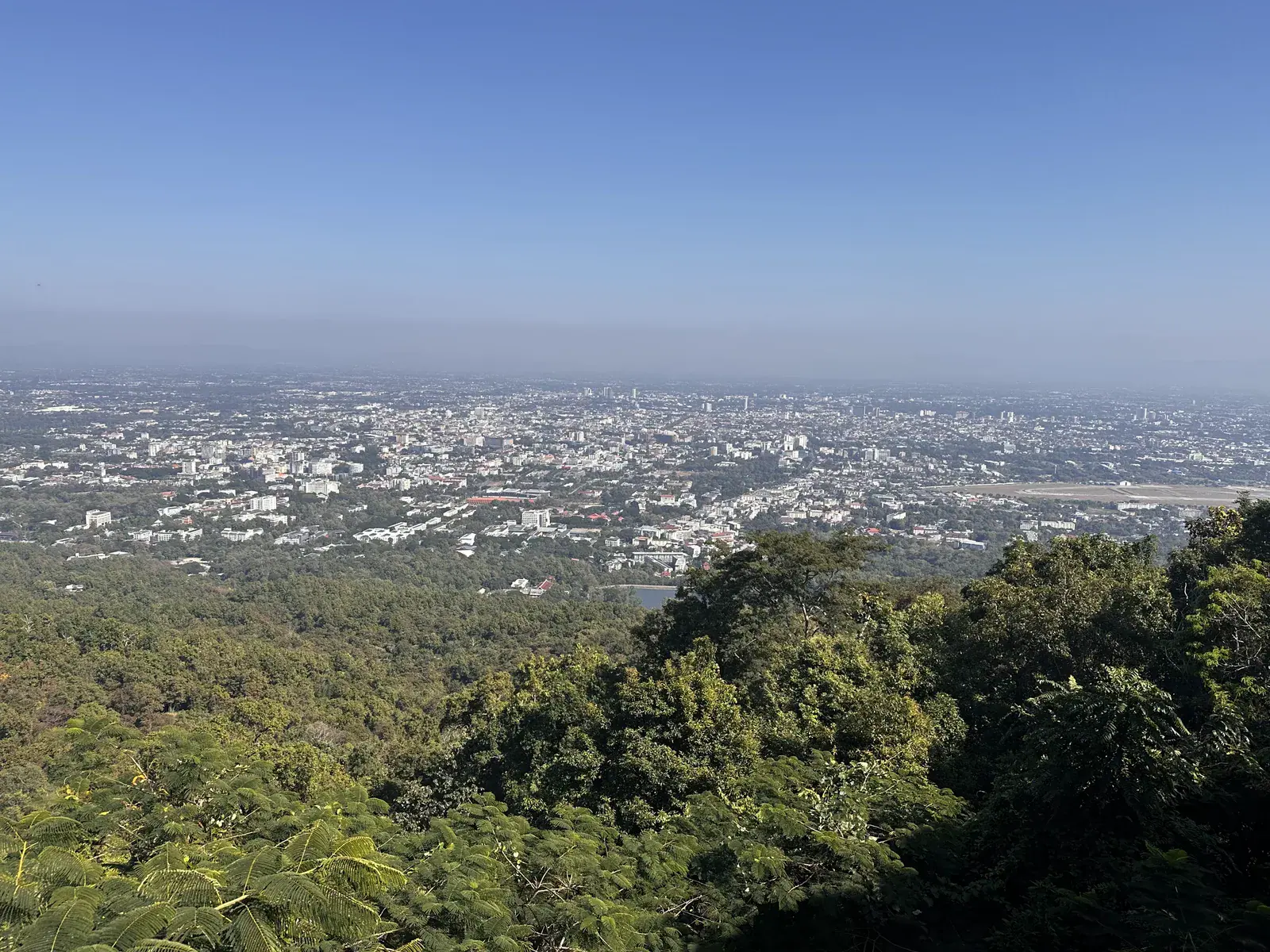 Elevated view over Chiang Mai and the green surroundings