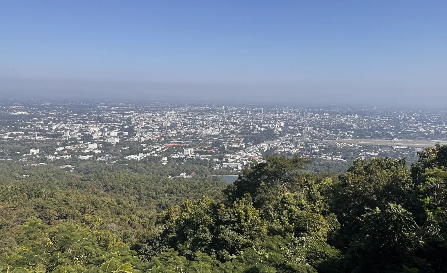 Elevated view over Chiang Mai and the green surroundings