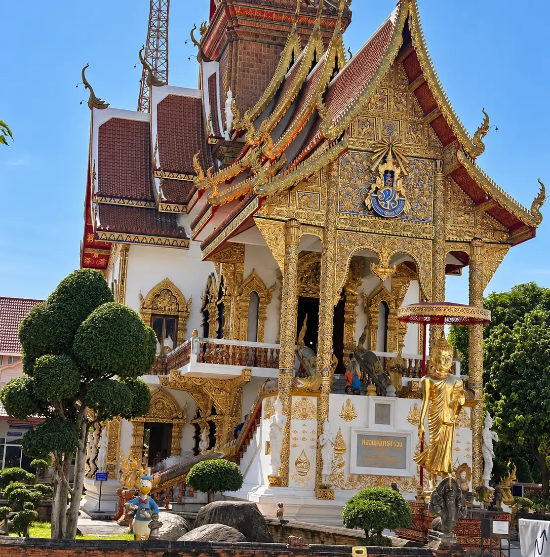 Gold-decorated temple in Chiang Mai
