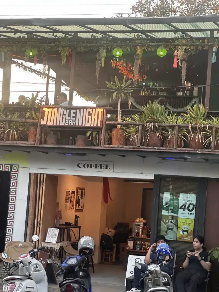 An upstairs cafe and bar in Chiang Mai