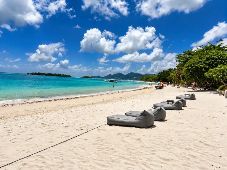 Chaweng Beach on Koh Samui and floor cushions on the sand