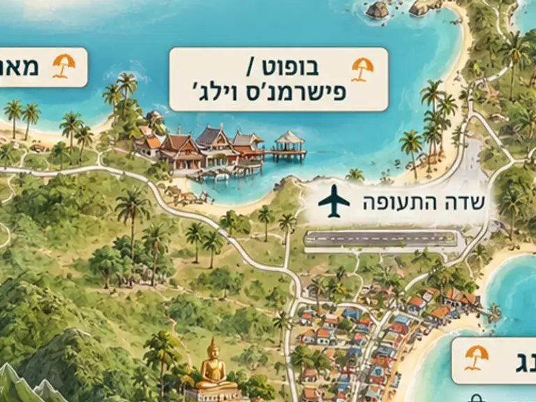 The Bophut area on the Koh Samui map
