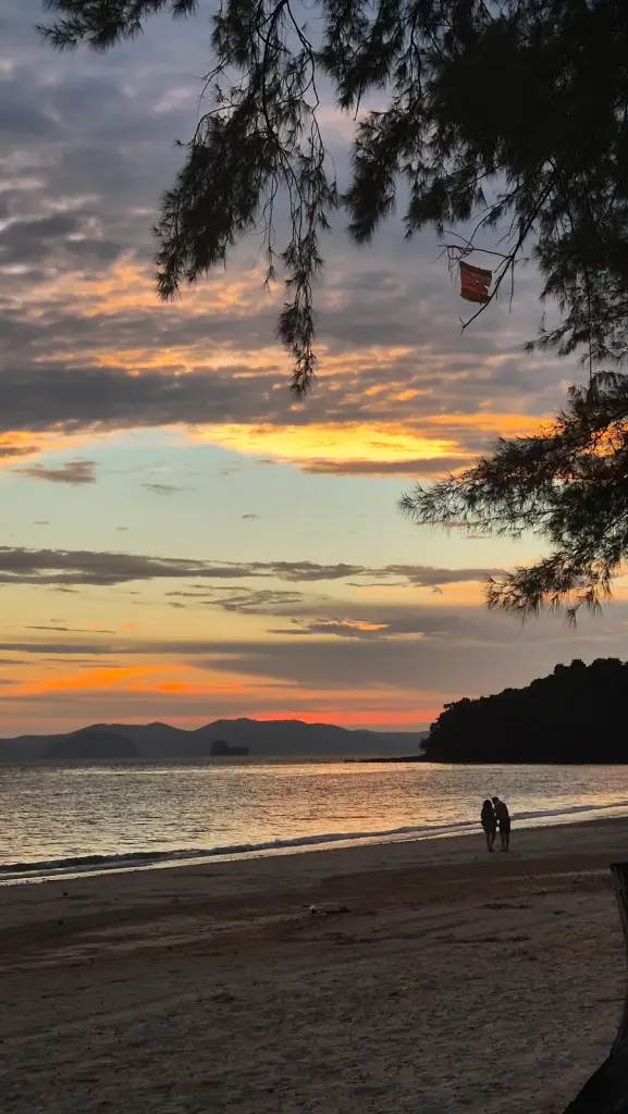 Sunset on a beach in the Klong Muang area of Krabi