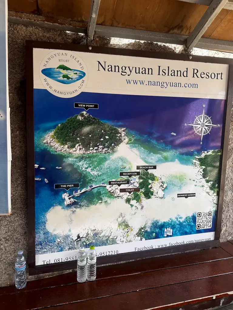 Le plan du Nangyuan Island Resort à l'entrée de l'île