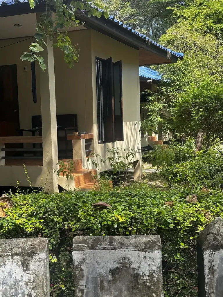 A bungalow veranda in the garden at Nat Resort, Koh Tao