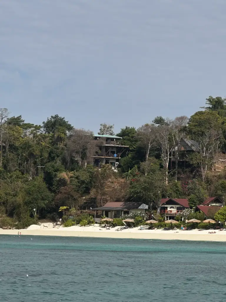Bungalows on the hillside above Long Beach on Koh Phi Phi