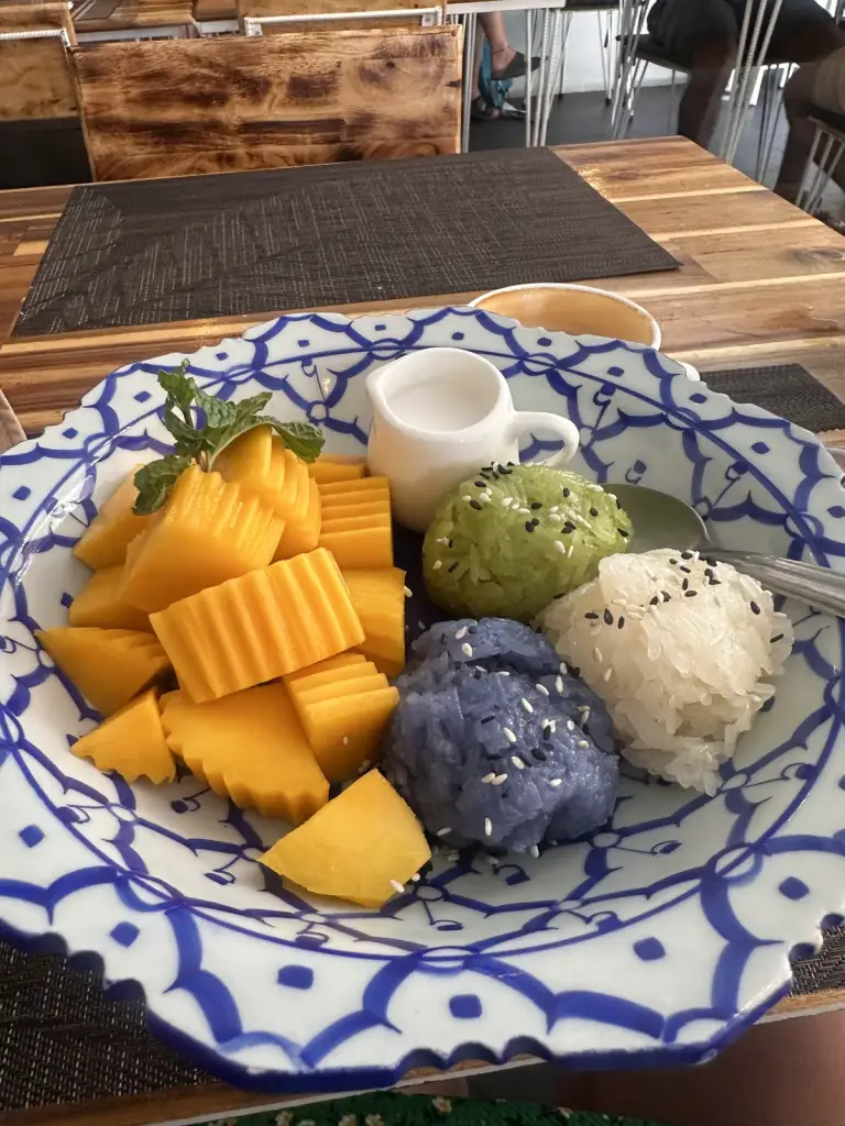 Mango sticky rice in central Koh Phi Phi