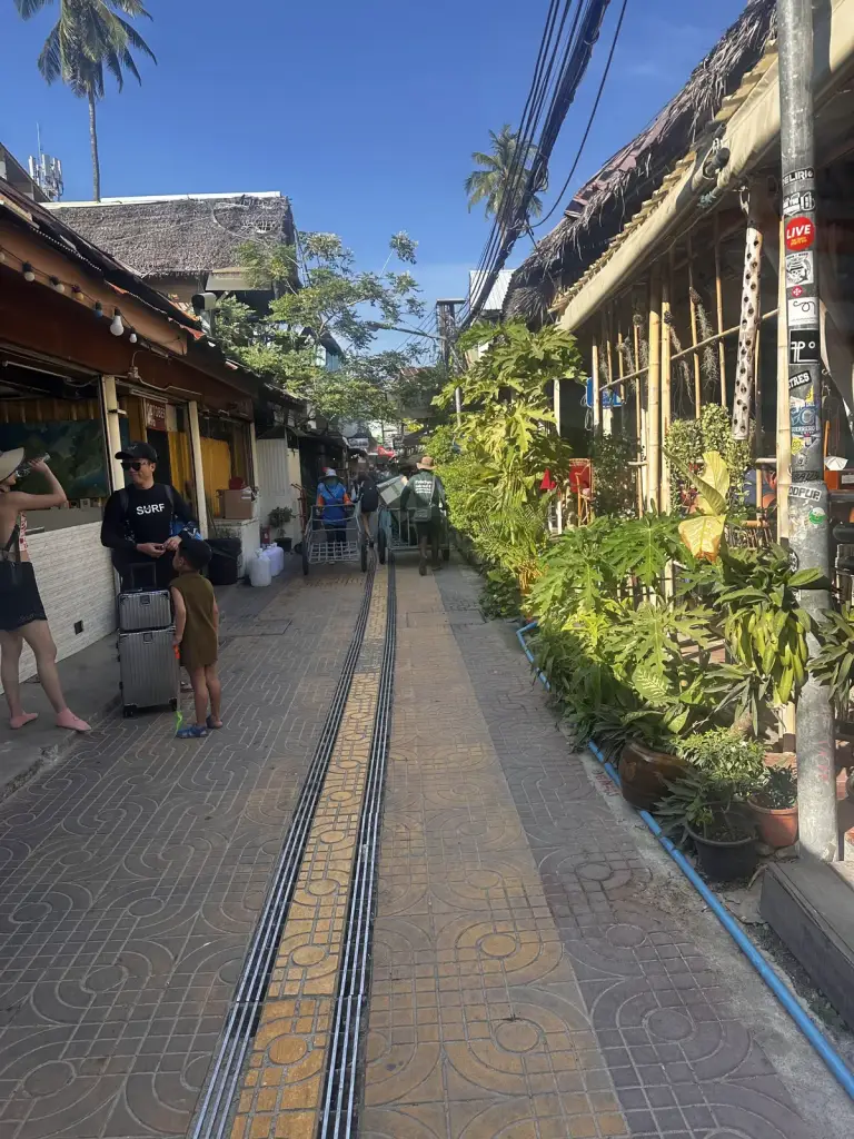 A leafy alley in Tonsai Village on Koh Phi Phi