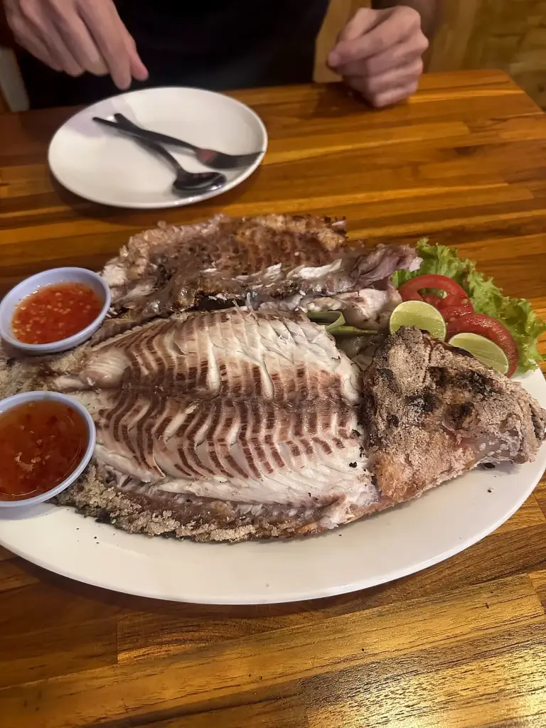 Grilled fish at dinner in Kamala, Phuket