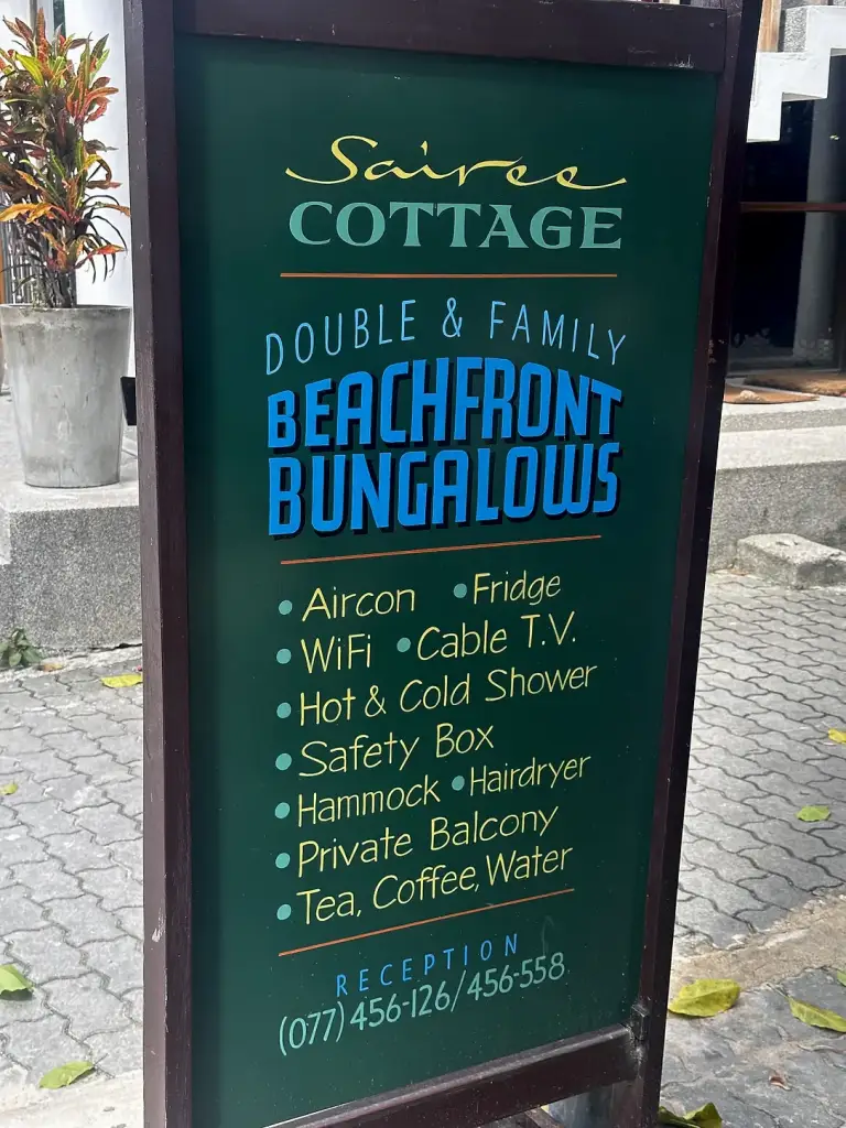 The beachfront bungalows at Sairee Cottage Resort, Koh Tao