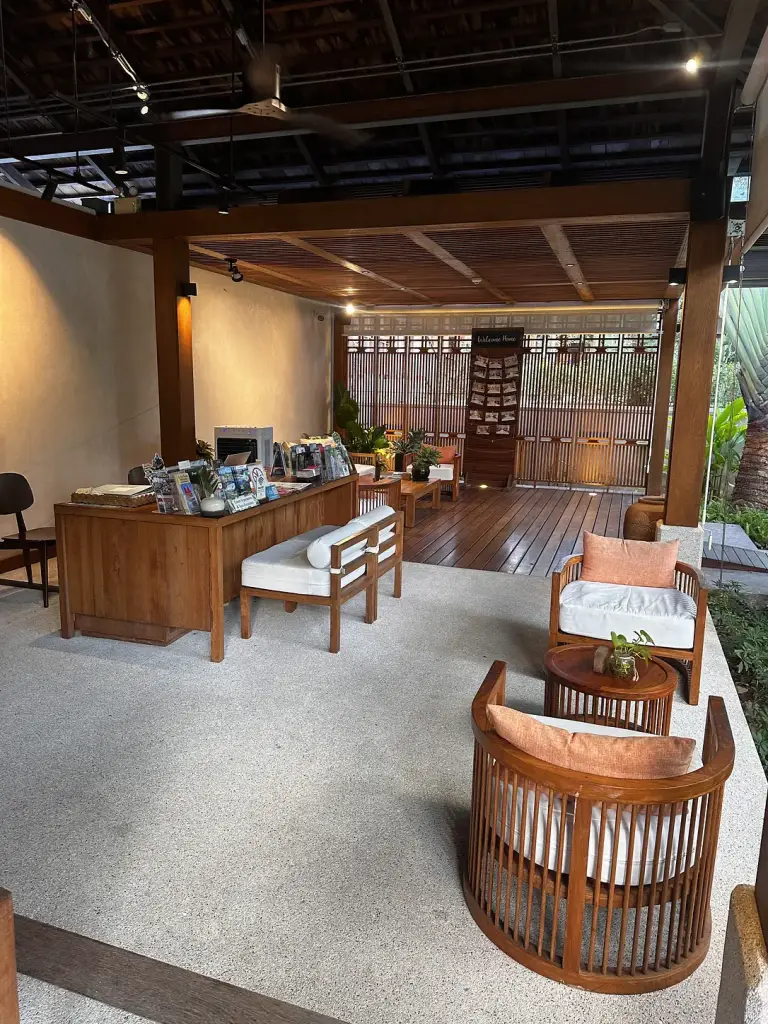 The open-air lobby at Banana Fan Sea Resort
