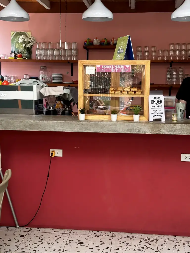 The counter and pastries at Summer Cafe, Koh Tao