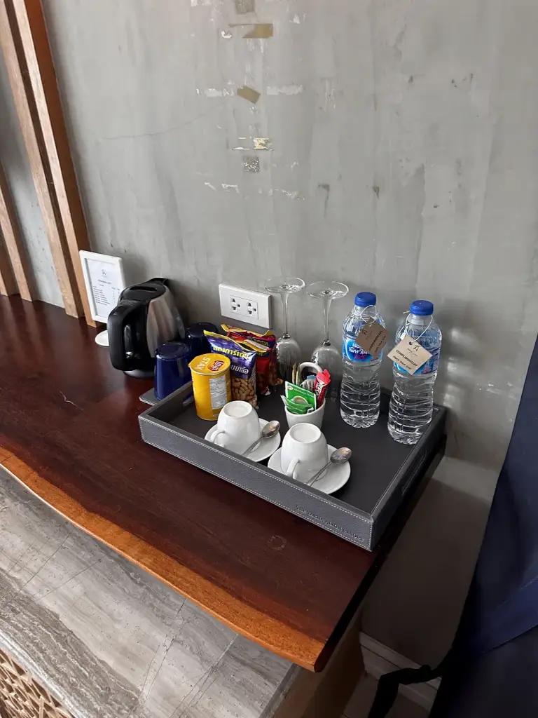 The tea and coffee corner in the room at The Tarna Align Resort