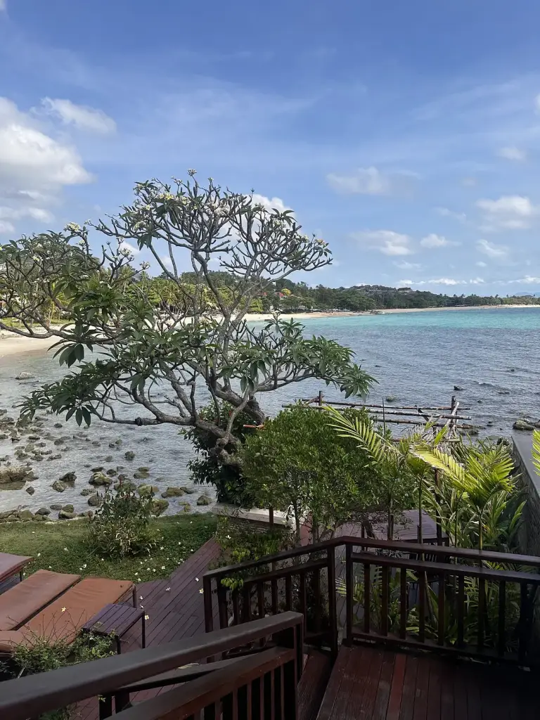 The view from The Sarann over Chaweng Noi bay